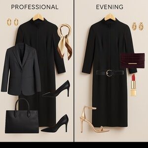 Akris Chic Black Long Sleeve Dress